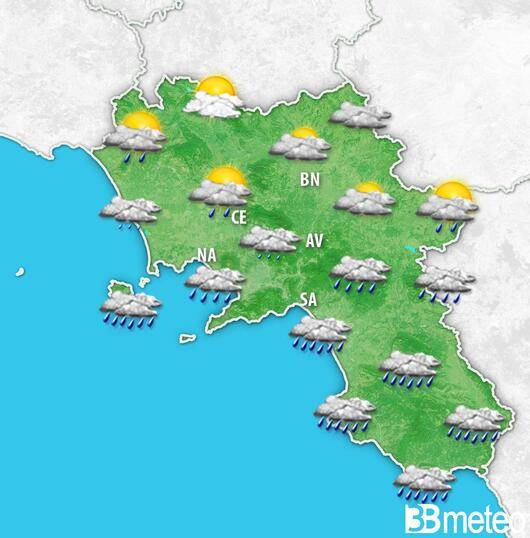 Meteo Campania. Serie di perturbazioni in transito fino al weekend, ma con piogge alternate a momenti più soleggiati