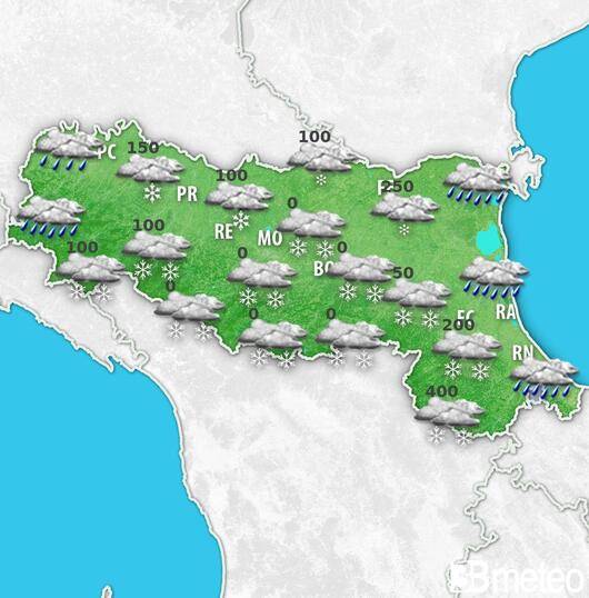 Meteo Emilia Romagna: altra neve in arrivo, a tratti in pianura