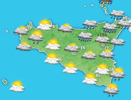 Meteo Sicilia – Ancora nelle spire del vortice freddo con piogge, temporali e neve anche nel weekend