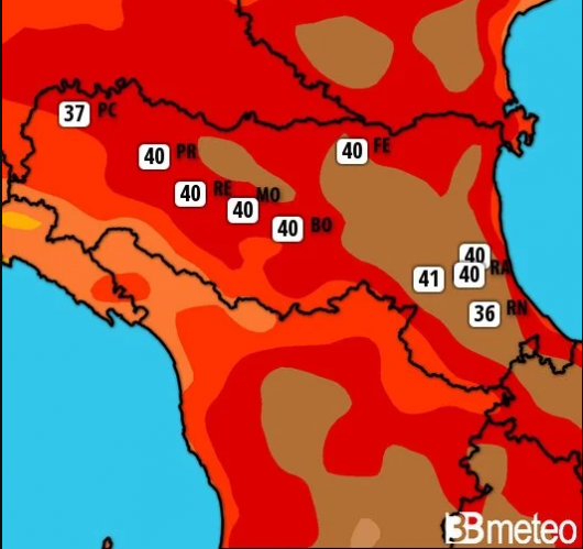 Meteo Emilia Romagna: nuova ondata di caldo in arrivo, picchi fino a 40-41°C