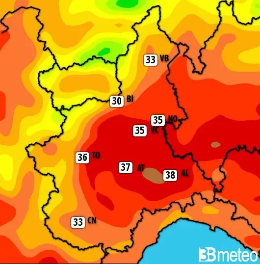 Meteo Piemonte – Caldo africano fino a martedì, poi tornano i temporali