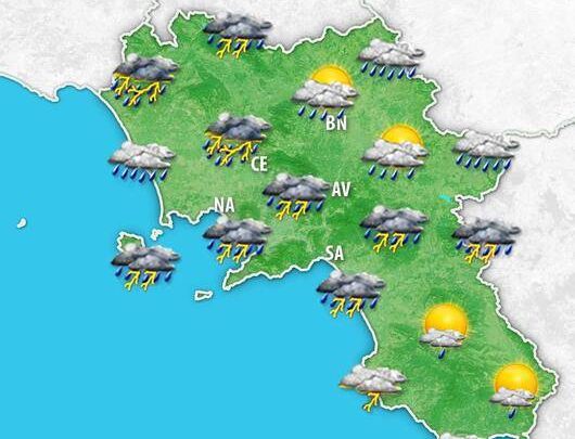 Avviso Meteo per la Regione Campania – Rischio forti temporali e nubifragi nel weekend. Ecco i dettagli