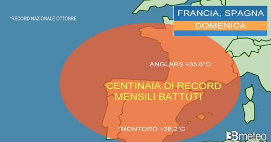 Cronaca meteo. Francia e Spagna, centinaia di record di caldo battuti, scritta una nuova pagina di clima in Europa