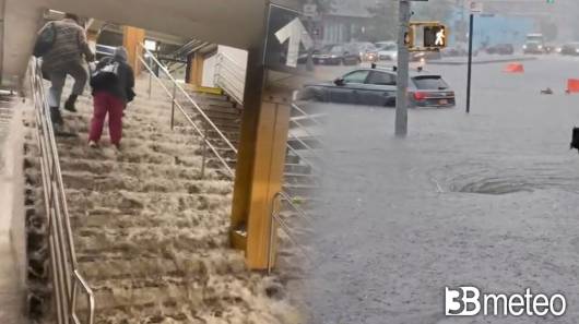 Cronaca Meteo – Piogge torrenziali tra New York e New Jersey- Alluvione storica nella Grande Mela che finisce sott’acqua. Dichiarato lo stato di emergenza. Foto e video