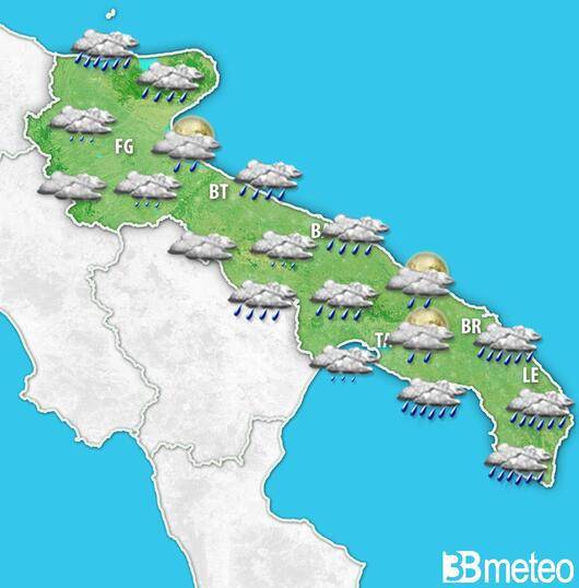 Meteo Puglia. Inizio settimana stabile, in attesa di una perturbazione da martedì con piogge, rovesci, calo termico e venti in rinforzo