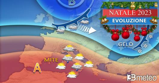 Weather in Europe for the Christmas days: showers, snow and strong winds in northern Europe, while sunny spells and temperature rise across the southern
