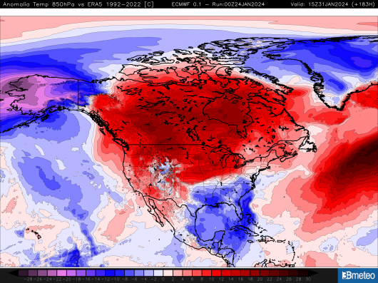 Meteo: Canada, impressionante impennata termica da fine mese, temperature sopra media di oltre 20 gradi