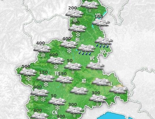 Meteo Piemonte: prossime 48 ore sempre più freddo, neve a tratti fin verso la pianura