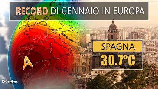 Cronaca meteo: record di caldo per gennaio in Europa, superati i 30°C in Spagna, record anche in Francia