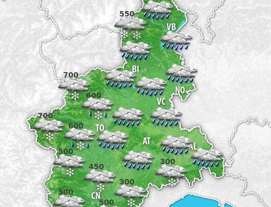 Meteo Piemonte – Prosegue la fase perturbata con pioggia e neve, fino a bassa quota a inizio settimana. Dettagli