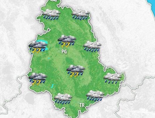 Meteo Umbria. Perturbazione atlantica venerdì con piogge e temporali. Tempo a tratti instabile fino al weekend