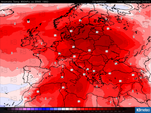 Cronaca meteo – Eccezionale ondata di caldo di fine marzo sull’Europa centro orientale, battuti numerosi record storici