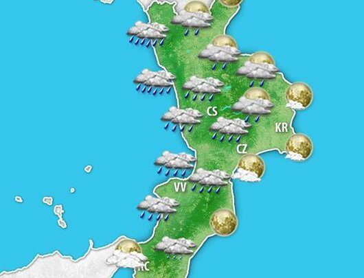 Meteo Calabria: piogge sino a mercoledì, poi alta pressione e massime in aumento