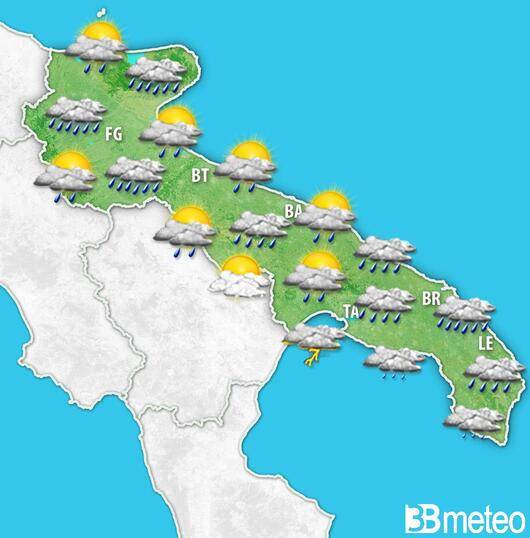 Meteo Puglia: prossimi giorni tempo spiccatamente variabile con alternanza tra fasi instabili e pause soleggiate