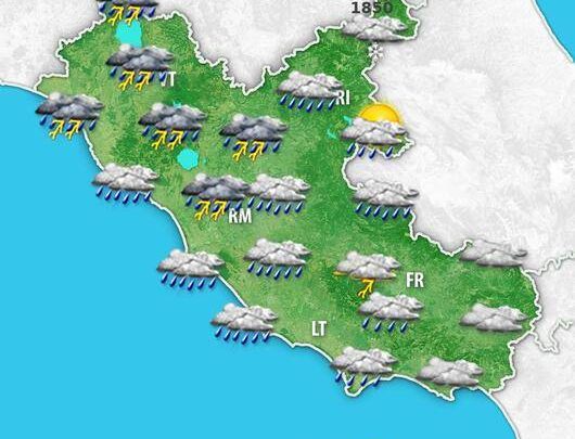 Meteo Lazio. Nel weekend perturbazioni in transito con piogge e temporali anche forti