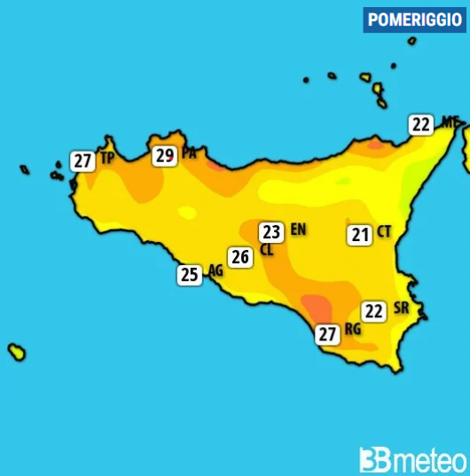 Meteo Sicilia. Weekend di Pasqua con Scirocco, sole prevalente, caldo intenso e punte di 30°C