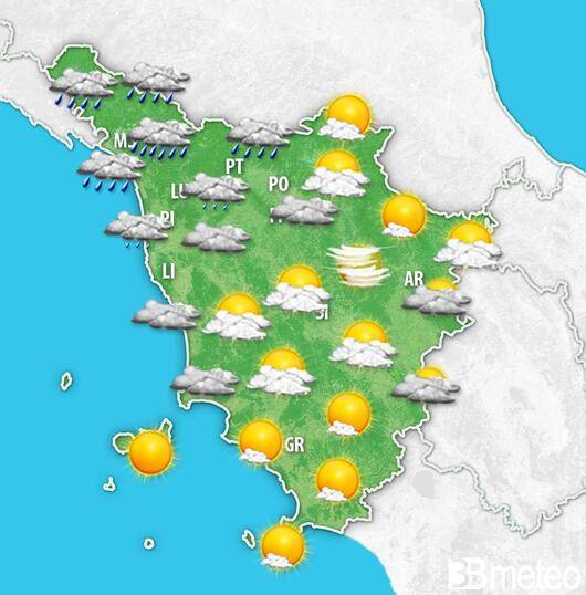 Meteo Toscana. Weekend tra sole e qualche piovasco. Peggiora da martedì