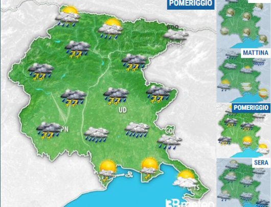 Meteo Friuli-VG: temporali, brusco calo termico e neve nel Tarvisiano