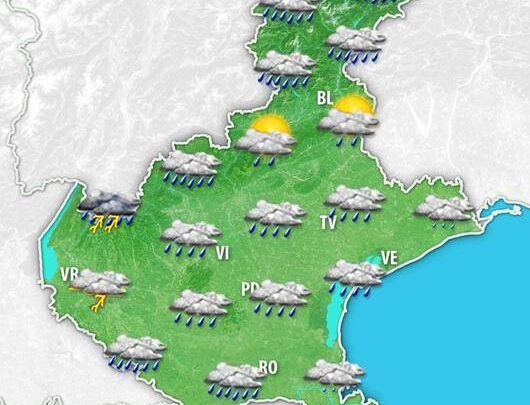 Meteo Veneto. Perturbazione in avvicinamento da martedì, tornano piogge e temporali con temperature in calo. Ma solo temporaneo